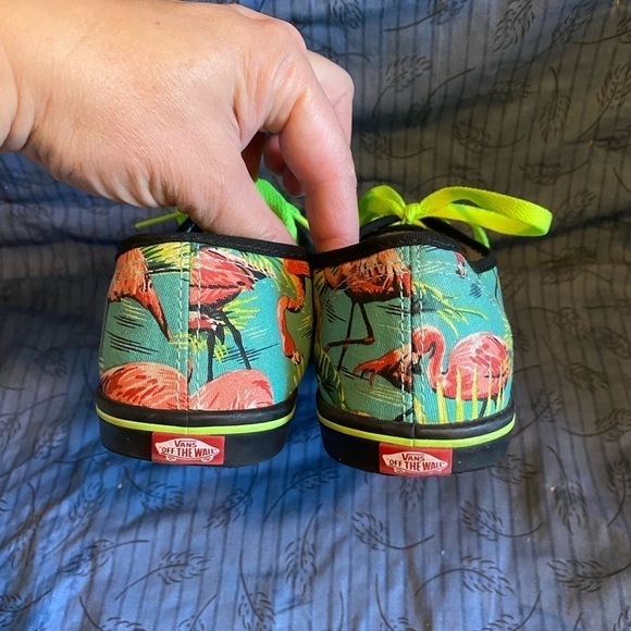 Vans new era custom design neon flamingo sneakers womens 8 - Picture 4 of 7